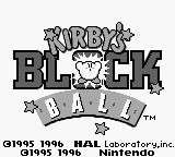 Kirby's Block Ball title screen for GameBoy